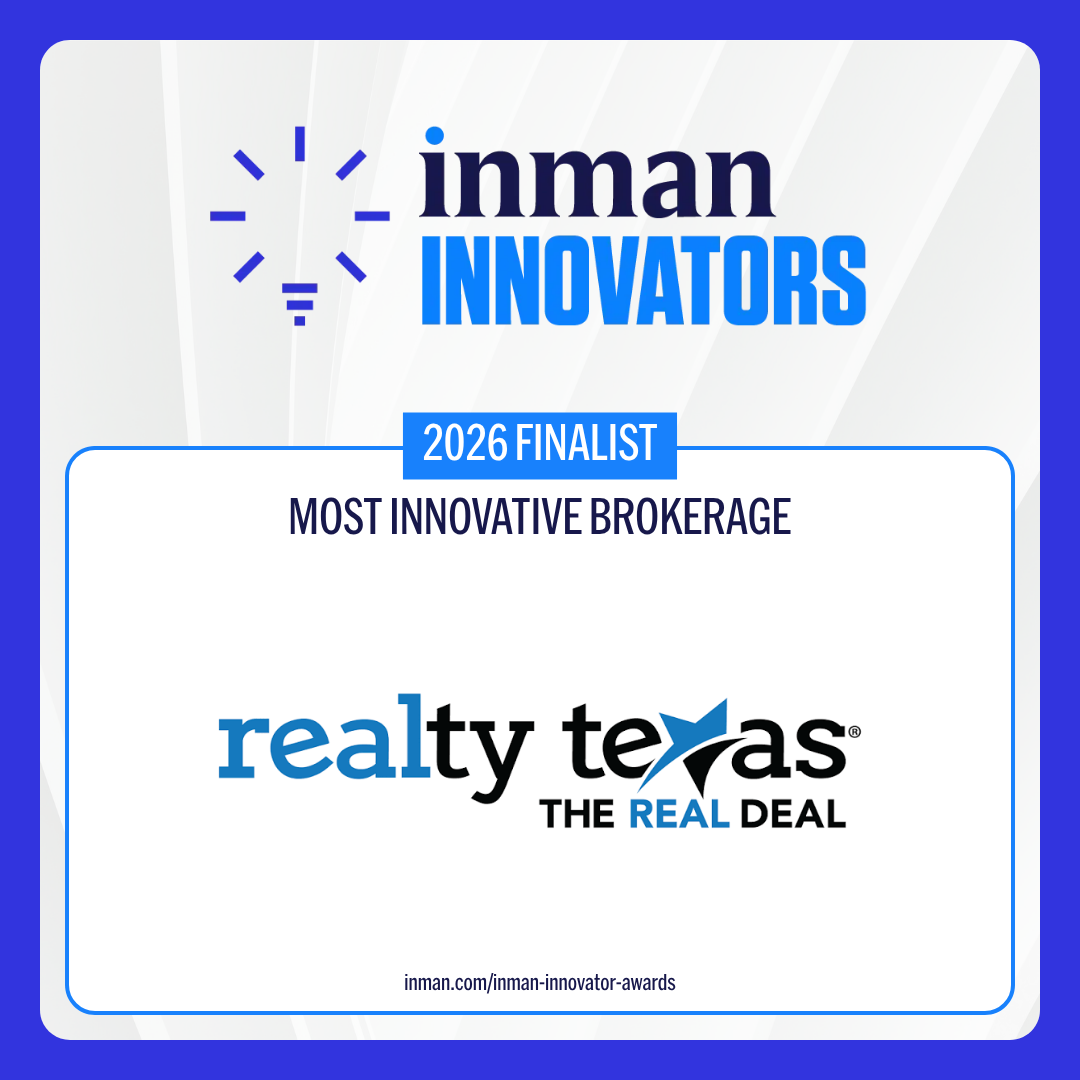 2026 Inman Innovator Award Finalist badge — Realty Texas, Most Innovative Brokerage
